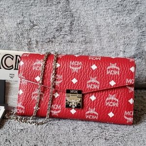 MCM Visetos Medium Millie Flap Crossbody